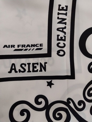 Air France vintage '60s scarf like new, black and white 88x88