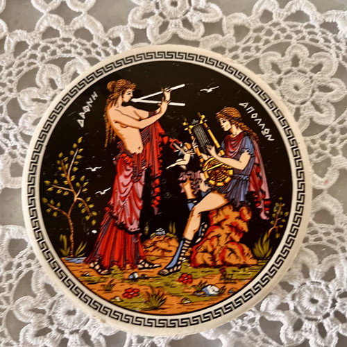Ancient Greek mythology ceramic coasters used, set of 5