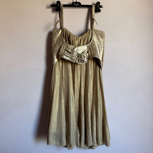 Tassos Mitropoulos dress gold metallic like new