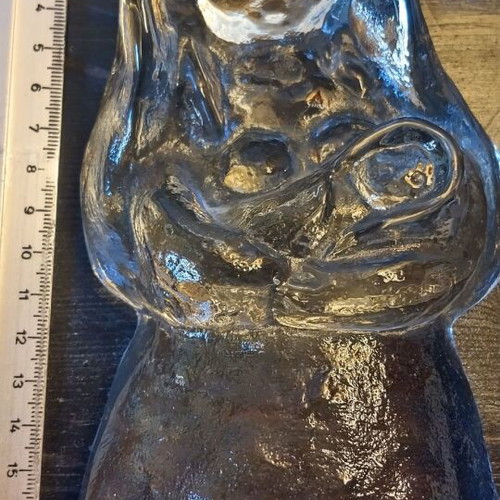 Crystal Madonna with Infant, like a carved ice piece, like new