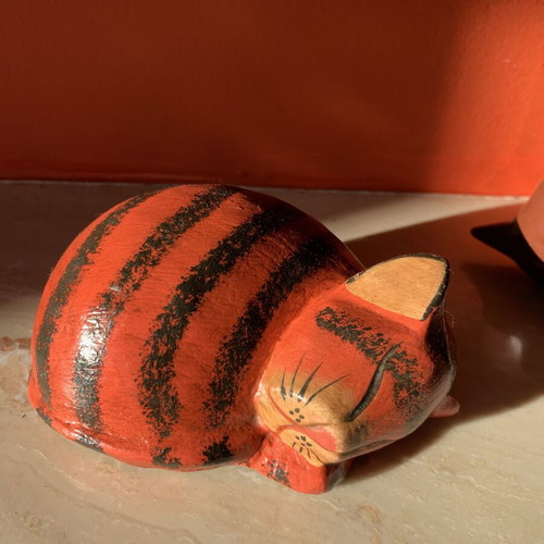 Decorative Sleeping Cat Set, Handmade, New