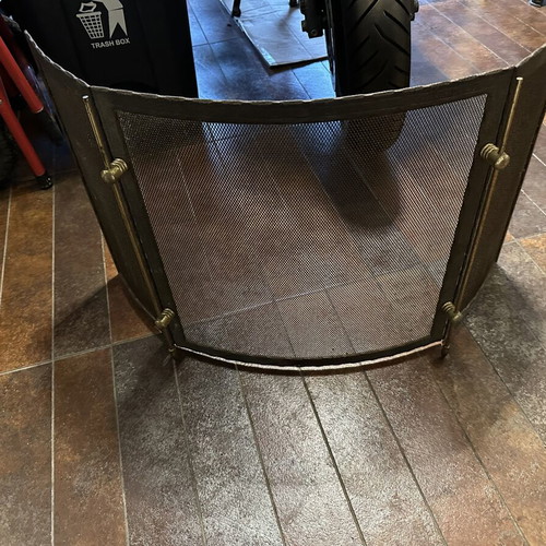 Bronze Fireplace Screen used, protective front guard