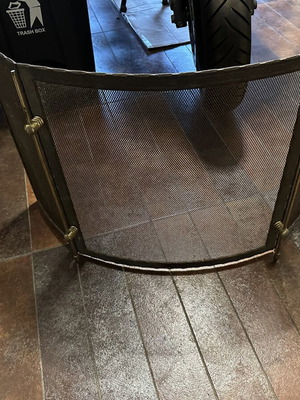 Bronze Fireplace Screen used, protective front guard