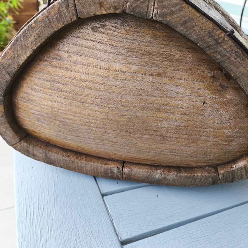 Antique Greek Folk Art Wooden Canteen 1800 used