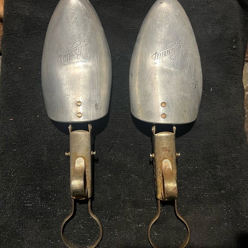 Bally vintage shoe stretchers used, aluminum and lightweight