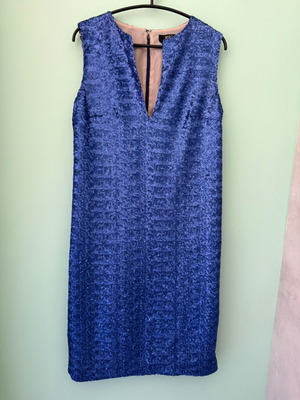 Mi-Rō electric blue sequin dress used, midi length