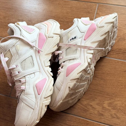 Fila athletic shoes like new, size 41.5, white and pink
