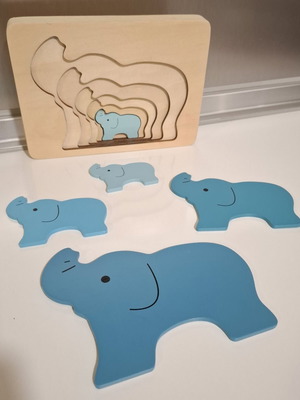 Wooden Elephant Montessori Multi-layer Puzzle like new