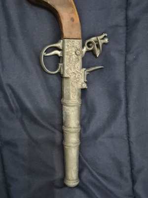 Replica pistol used, Spanish, non-functional decorative