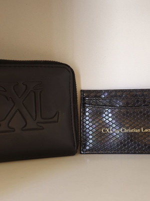 CXL Christian Lacroix πορτοφόλι και καρτοθήκη μεταχειρισμένα, μαύρο και χρυσό
