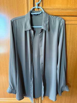 Mango oil shirt new, green, size L