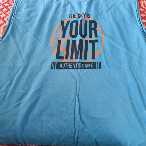 Action Sportswear sleeveless t shirt size 14 like new, blue