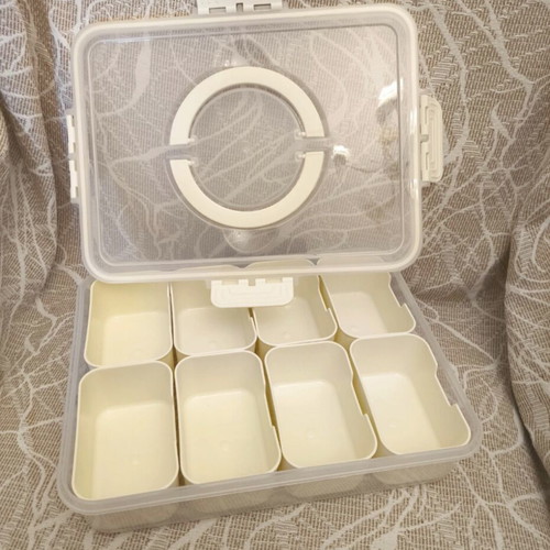 Food Storage Box with 8 Separate Compartments New, Airtight Lid
