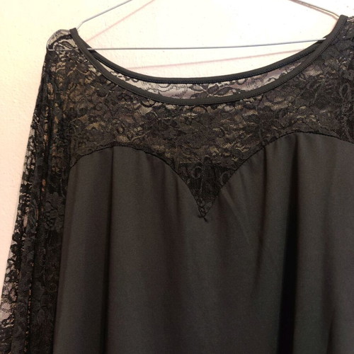 2XL bodysuit new black with lace