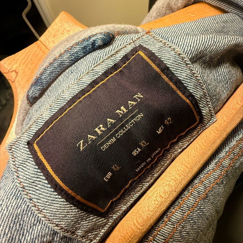 Jean jacket Zara size XL like new, grey and blue