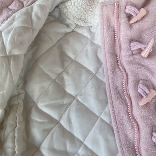 Mothercare pink Montgomery baby jacket 12-18 months, fleece, hooded