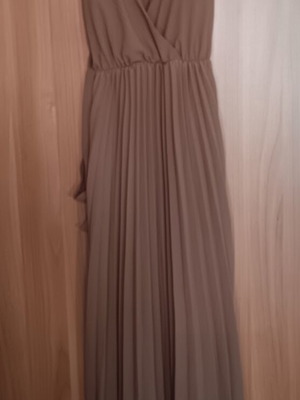 Brown dress small size, like new, 130 cm length, 100% polyester