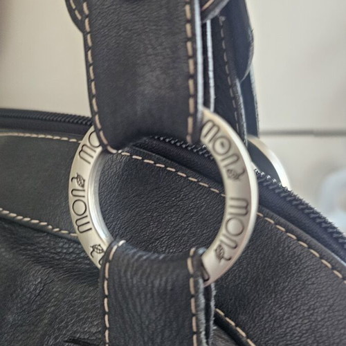Mona shoulder bag large leather used, black