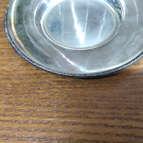 Tin bowl-plate used, carved 16x16