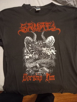 Samael Worship Him black metal 90's T-shirt, L
