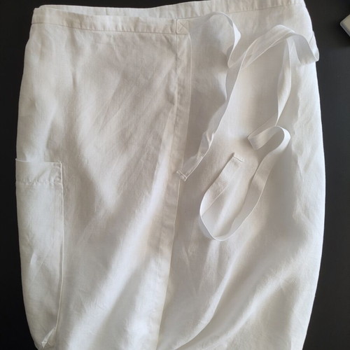 Sisley White Linen Wrap Mini Skirt Size 38 Like New