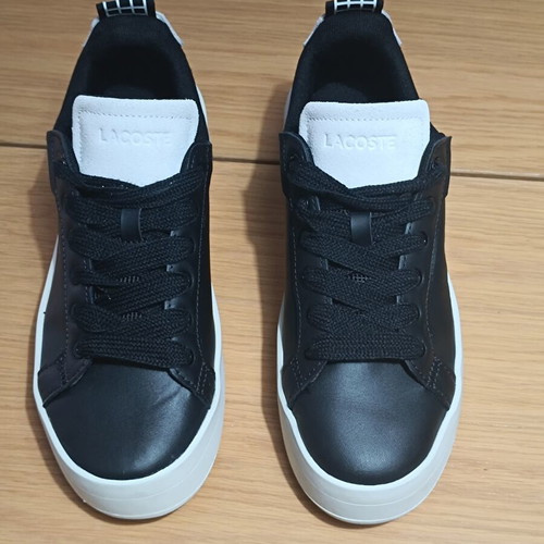 Lacoste Carnaby Plat Leather Sneakers size 38 new, black and white