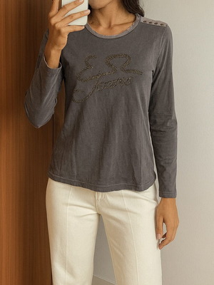 Μακρυμάνικη μπλούζα Yes Zee καινούργια, γκρι, μέγεθος S