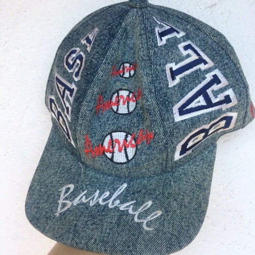 Baseball cotton denim cap used, blue