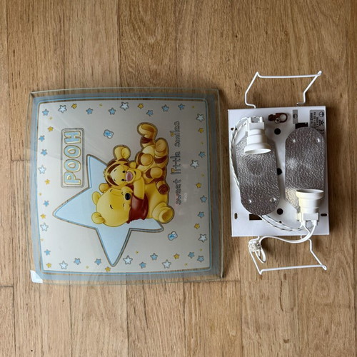 Winnie the Pooh ceiling light set, like new, glass, 2 pieces