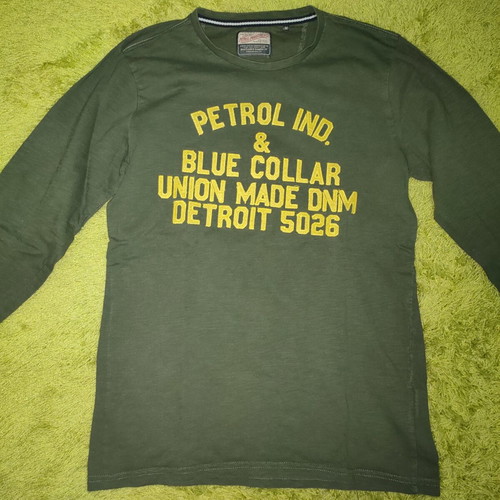 Petrol Industries men's long sleeve shirt, green, size M