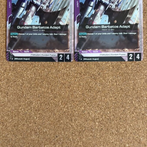 Gundam Barbatos Adapt card game cards, pack of 2