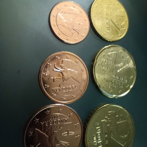 Andorra euro coins from 1c to 50c unc