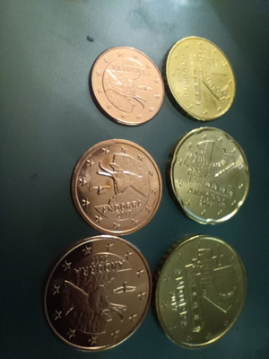 Andorra euro coins from 1c to 50c unc