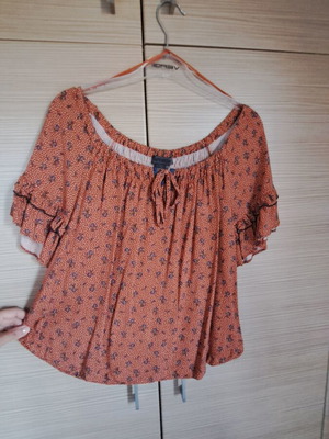 Attrattivo top, brown and orange, size S