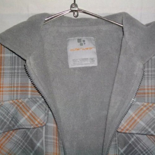Дамско яке тип риза Outer wear с поларена подплата и качулка, сиво
