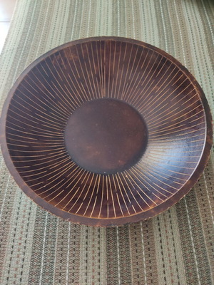 Wooden deep platter used, 30 cm diameter