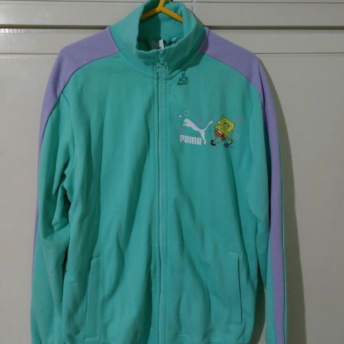 Puma SpongeBob sweatshirt jacket new, turquoise, size M