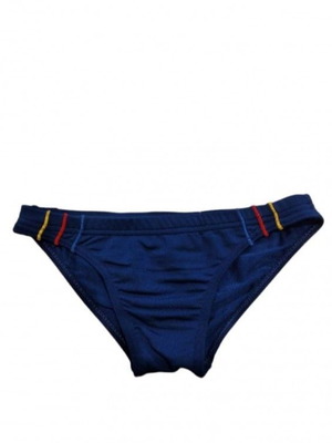 Boys' slip swimwear blue new with yellow and red stripes