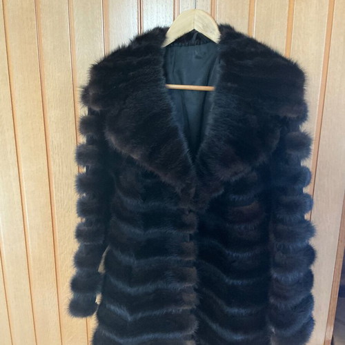 Mink fur women's half coat like new, dark brown