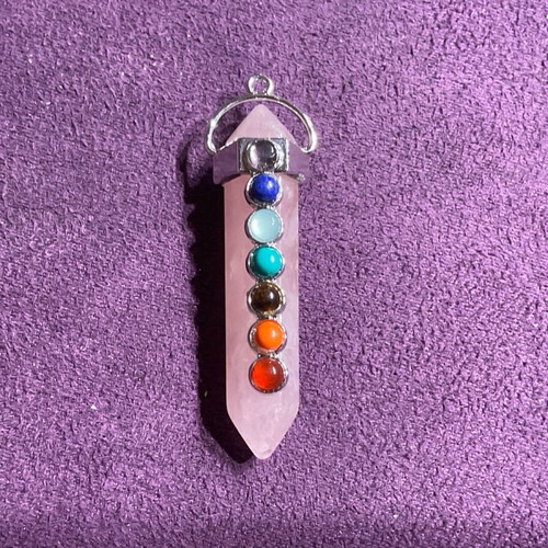 Rose Quartz Pendant 7 Chakra