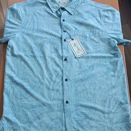 Ανδρικό πουκάμισο Aloha Bay Originals, μέγεθος M, μπλε με σχέδιο