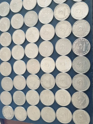5drx Aristotle coins used, set of 60 from 1976-1990
