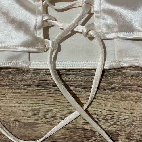 H&M women's top like new, satin cream with straps