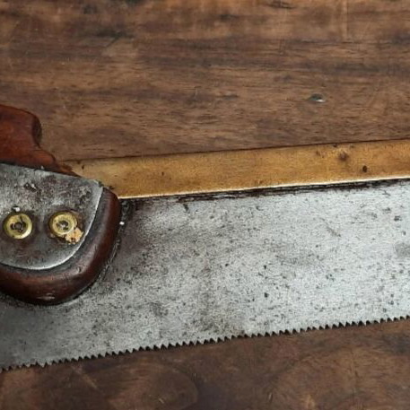 Vintage Tenon Saw with Brass Back used, handmade woodworking tool