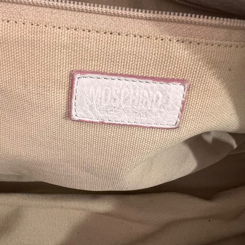 Moschino white leather handbag used, shoulder or hand bag