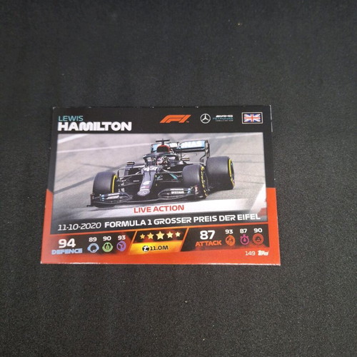 Formula 1 Lewis Hamilton Live Action Card 2021 Topps new