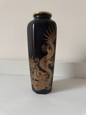Vase Gold Phoenix Royal Imperial Gold Decoration 24K Plated like new