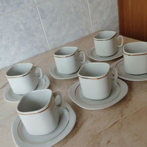 Bulgarian coffee set like new, 6 cups with saucers from the 80s