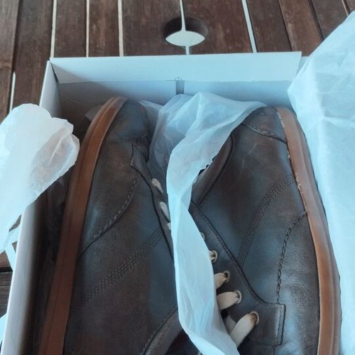 Clarks men's leather sneakers used, size EU 46, brown