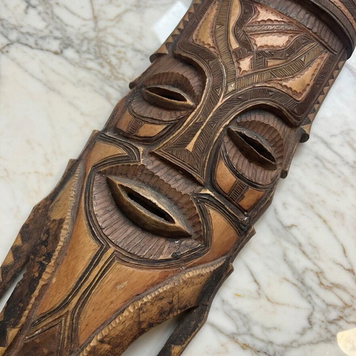 Vintage African Wooden Mask like new, handmade boho ethnic decor